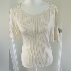 Banana Republic Ribbed Merino Scoop Neck Lightweight Sweater Size Large